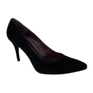 Stuart Weitzman Black Leather Heist Pointed Toe 100 Pump Slim 4" Heel Size 10